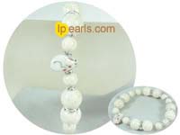 ingenious 8mm and 12mm white fossil bracelet