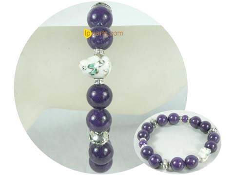 charming 12mm dark purple gemstone bracelet from China