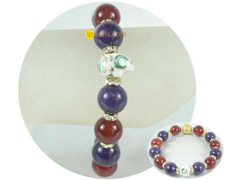 zodiac bracelet with 12mm agates and gemstones