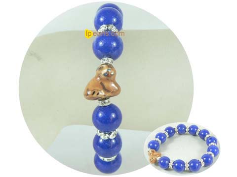 elegant 12mm dark blue gemstone bracelet