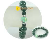 charming 8mm and 12mm dark green gemstone bracelet