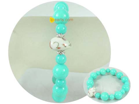 wholesale charming 8mm and 12mm blue gemstone bracelet