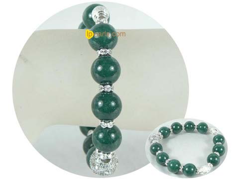 12mm gemstone bracelet in dark green