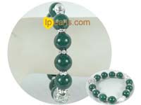12mm gemstone bracelet in dark green