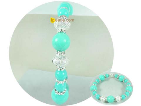 green gemstone bracelet with two lanterns on wholesale