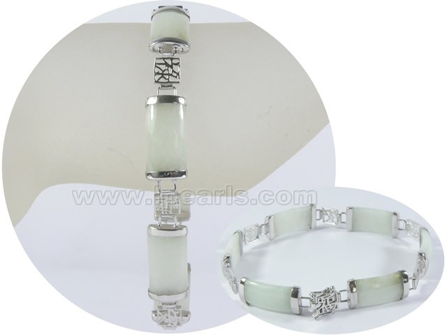 wholesale special sterling silver chineselink multi jade bracele