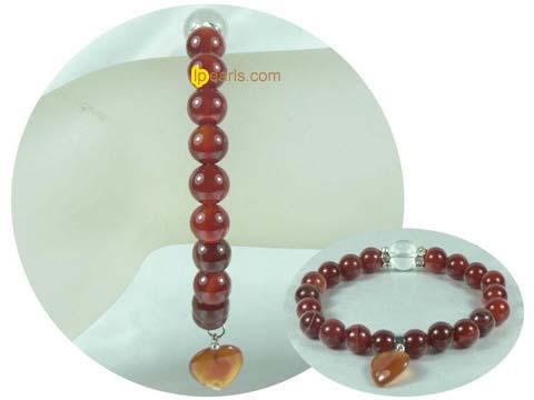 wholesale 8mm red agate gemstone stretch healing power bracelet