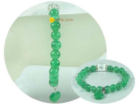 8mm green agate gemstone stretch healing power bracelet