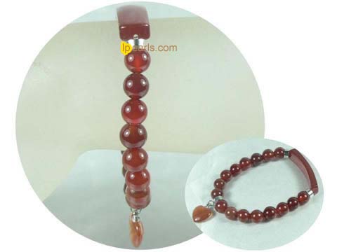 wholesale red color 8mm round red agate elastic power bracelet