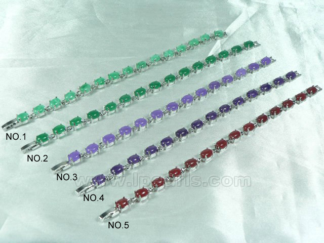 elegant different colors 6*8mm oval jade bracelet