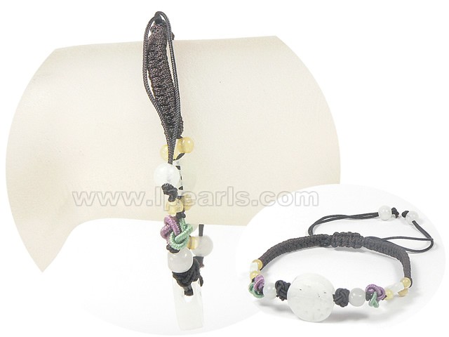 18*6mm round shape hand knitted jade bracelet