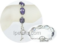12*18mm purple oval gemstone bracelet wholesale
