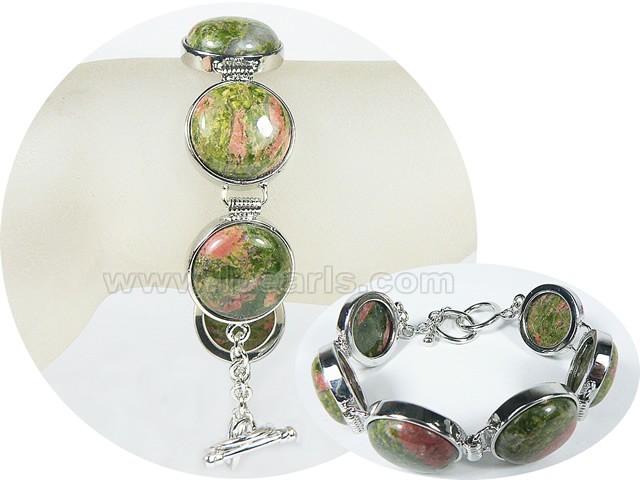 27mm red and green round bloodstone bracelet wholesale