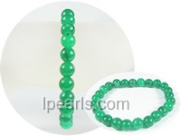 8mm dark green round jade stretchy bracelet