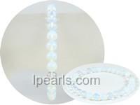 6mm white round opal stretchy bracelet