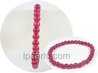 6mm peachblow round gemstone stretchy bracelet