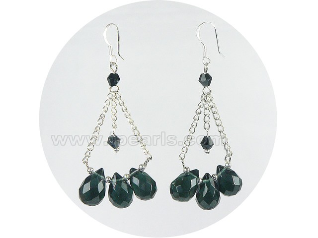 black tear drop shape crystal earrings wholesale