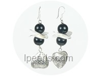 10mm black agate earrings