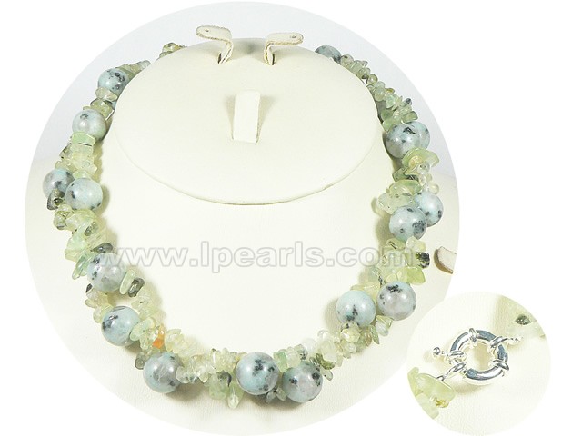 12mm grey round gemstone necklace wholesale