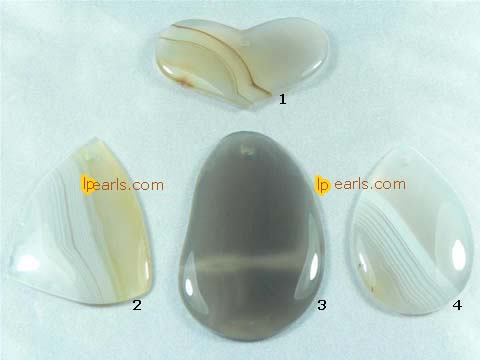 5 pieces different shape natural moss agate pendant