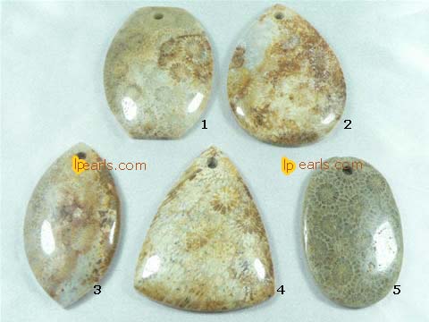 5 pieces different shape chrysanthemum gemstone pendant