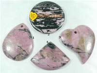 5 pieces different shape fieny rhodonite pendant
