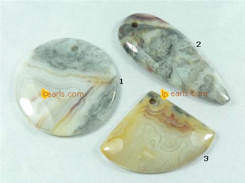 wholesale 5 pieces different shape crazy agate pendant