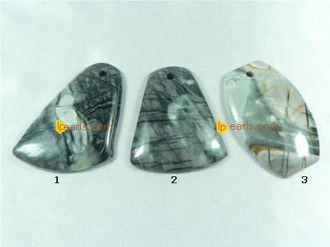 wholesale 5 pieces different shape Picasso gemstone pendant