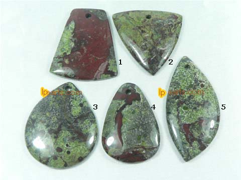 5 pieces different shape dragon blood gemstone pendant
