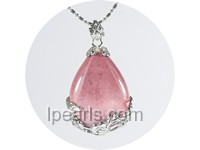 3.5*5.5cm charming teardrop pink gemstone pendant