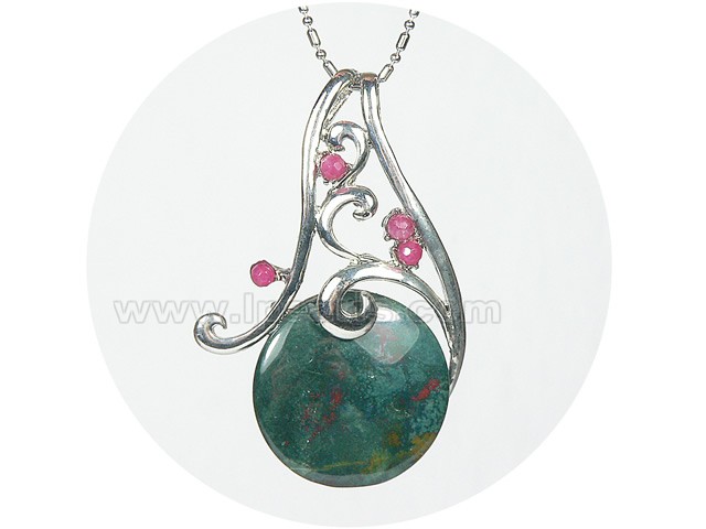 4.5*6.5cm black color round shape gemstone pendant