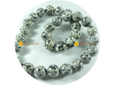 five pieces 12mm dalmatian jasper strand on wholesale