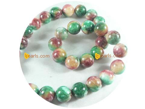 five pieces 12mm rich watermelon jade strand