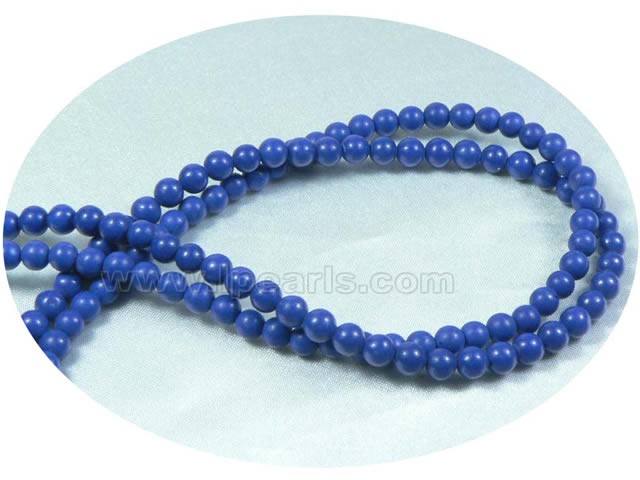 5 pieces 4mm dyed dark blue Lapis Lazuli strands on wholesale