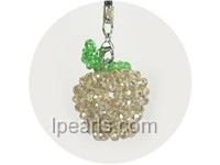 champagne lovely and exquisite crystal apple mobile phone chain
