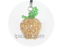 coffee lovely and exquisite crystal apple mobile phone chain