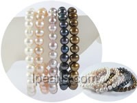 wholesale 5 rows multi-colors potato pearl stretch bracelet