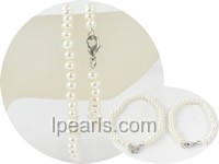 wholesale 5-6mm button freshwater pearl Mother Daughter bracelet