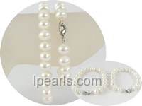 wholesale 9-10mm button freshwater pearl Mother Daughter bracele