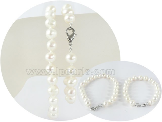 wholesale 7-8mm potato freshwater pearl Mother Daughter bracelet