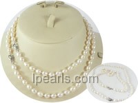 wholesale 6-7mm rice pearl Mother Daughter necklace