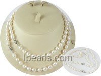 wholesale 7-8mm rice pearl Mother Daughter necklace
