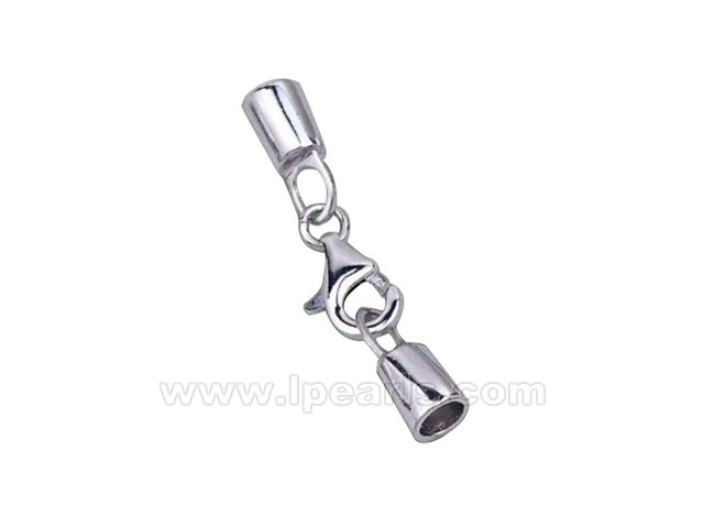 5pcs 925 sterling silver lobster clasp with lock shape bead