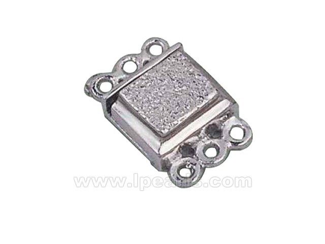 5pcs three rows square 925 sterling silver magnetic clasp
