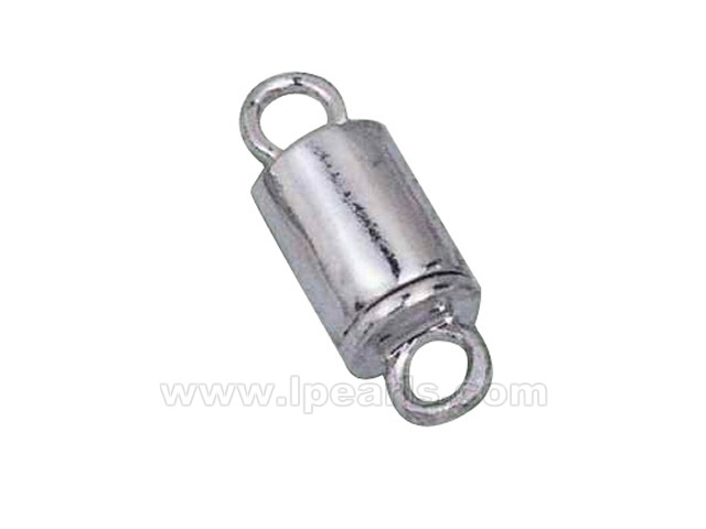 5pcs 5.5*8mm cylindrical 925 sterling silver magnetic clasp