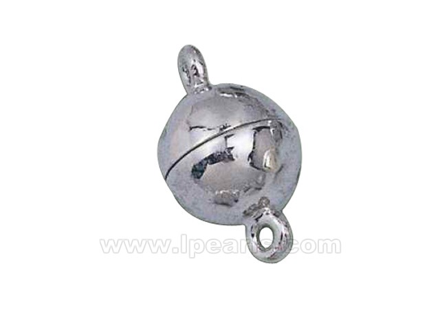 5pcs ball shape 8mm 925 sterling silver magnetic clasp