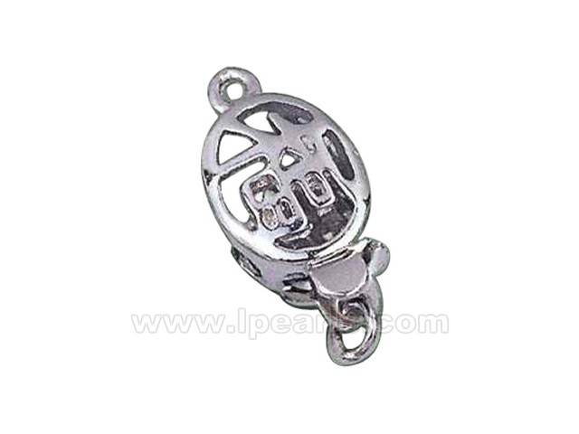 5pcs 8*10mm oval 925 sterling silver carved box clasp