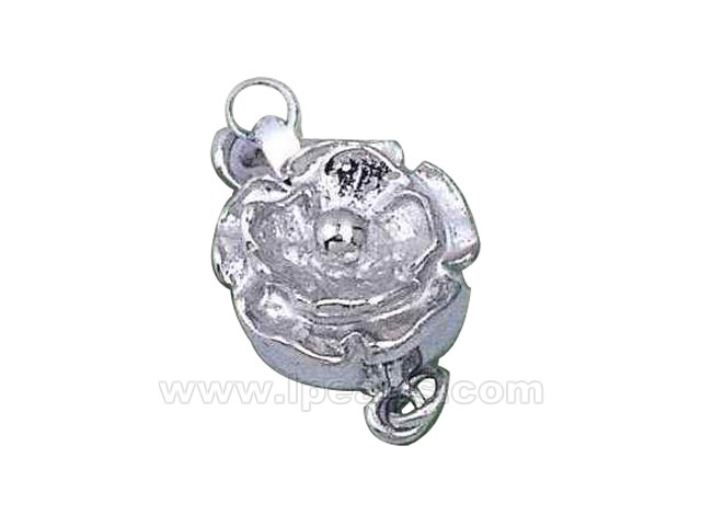 5pcs 12mm flower carved 925 sterling silver box clasp