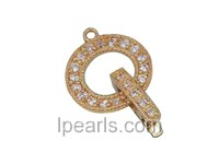5pcs round 13.5mm gold plated decorative clasp