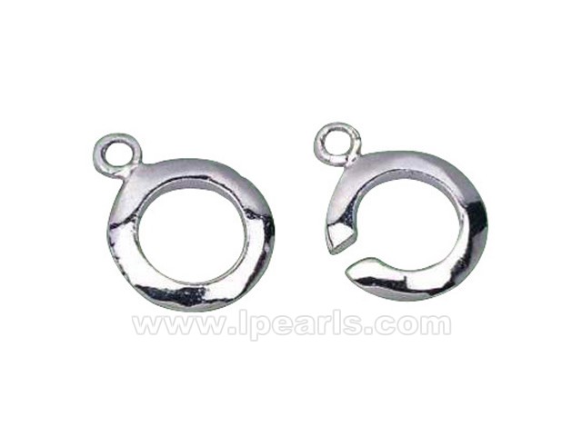 5pcs 11mm 925 sterling silver double rings clasp
